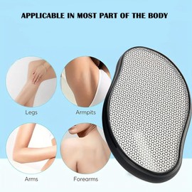 Hair Remover Stone for Men & Women, Magic Crystal Hair Removal Stone, Reusable Shaving Stone, Easy to Use, Painless, Works on All Body Parts, Gentle Exfoliation Crystal Hair Eraser, Reusable, Black