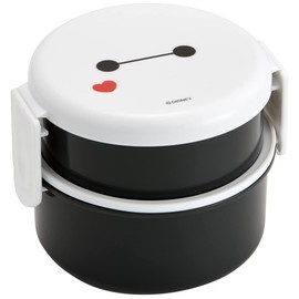 Skater ONWR1AG-A Anti-Bacterial Lunch Box, 2-Tier, Round, 16.9 fl oz (500 ml), Beymax Made in Japan