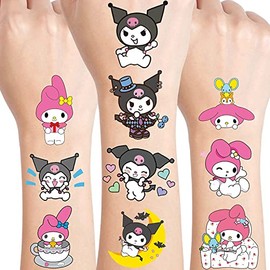 4 Sheets Sanrio Temporary Tattoos Stickers For Kids, Birthday Party Supplies Decorations Party Favors, Gifts for Boys Girls School Classroom Rewards