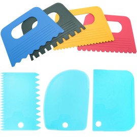 LUORNG 7PCS Plastic Thickened Scraper 5.04x3.15in Oil Painting Palette Knife Pigment Scraper Four Color Plastic Thickened Scraper Colored Pigment Scraper Set Artistic Palette Knife Tool