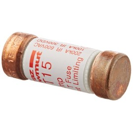 Mersen A6T Fast Acting/Class T Fuse, 600VAC/300VDC, 200kA AC/100kA DC, 15 Ampere, 9/16" Diameter x 1-1/2" Length
