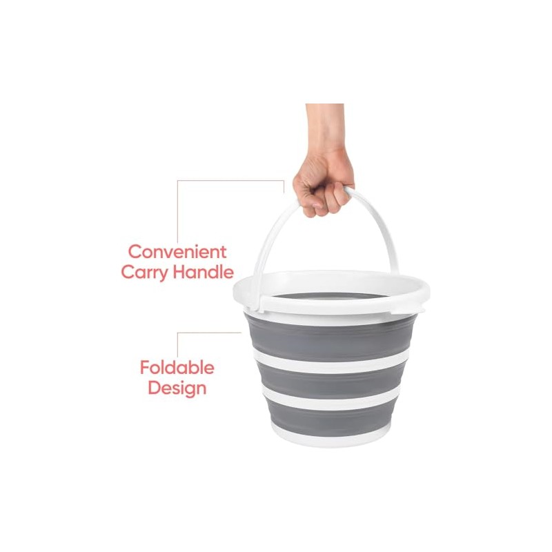 OLPRO 10L Collapsible Folding Bucket, 32cm Diamater, Packs Down to