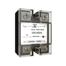 MAKERELE SSR-60DA 60A Solid State Relay Module Input 3-32VDC to Output 24-480VAC DC to AC Single Phase Plastic Cover