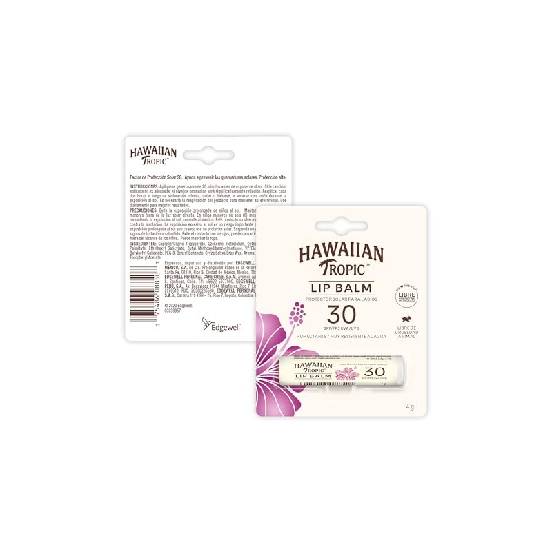 Hawaiian Tropic, Protector Solar para Labios Lip Balm 30 FPS
