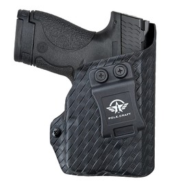 M&P Shield 40 Holster with TLR-6 Light Laser Carbon Fiber for Smith & Wesson M&P Shield 9mm/.40 w/TLR-6 - Inside Waistband Holster M&P Shield 9mm with Laser Pouch (Weave Black, Right)