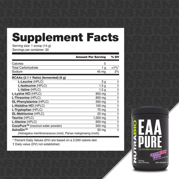 NutraBio NutraBio C EAA Pure C 9 Amino Acids C