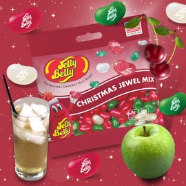 Christmas Jelly Beans, Holiday Favorites and Jewel Mix Assorted Flavor Candy, Egg Nog, Chocolate Pudding, Cream Soda, and Very Cherry, Shareable Bagged Candies, Pack of 2