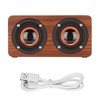 Computer Speaker,Retro Wooden Subwoofer Speaker with Mic, Portable Speaker for