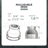 Supply Giant HNSD2121 2-1/2 X 3/4 Galvanized Malleable Iron Reducing