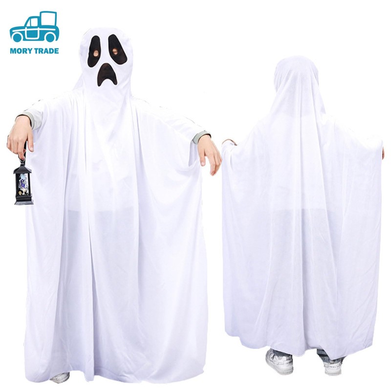 Morytrade Ghost Poncho, Cosplay, Ghostly Halloween Cloak, Just Put On,