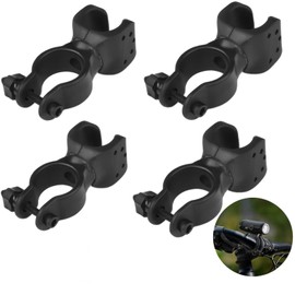 Bicycle Light Holder Set of 4 - 360° Rotatable Universal Lamp Holder in Black - Compatible with Various Bicycle Types - Robust & Non-Slip for Mountain Bike, Road Bike, City Bike, Night