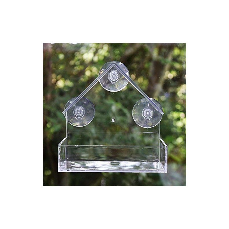 Hanging Window Wild Bird Feeder Table Clear Viewing Perspex 3