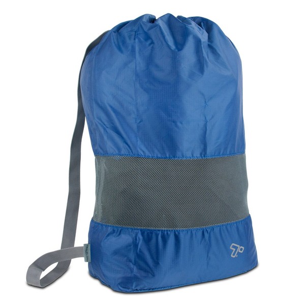 Travelon Lightweight Nylon and Mesh Drawstring Storage Travel Laundry Bag, Royal Blue