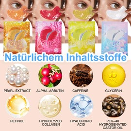20 Paar Augenpads gegen Augenringe und Tränensäcke, Augenmaske mit Natürlichen Marine -Kollagen und Hyaluronsäure, Augen Pads gegen Reduzieren Falten, Puffiness, Augenringe Entfernen
