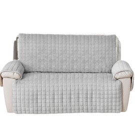 CFPLeHiYS Armchair Protector, Relaxing Chair Throw with Armrest, Chair Cushion, Non-Slip TV Chair, Protective Cover, Sofa Armrest Covers, Armrest Covers, Armchair Covers for Pets, Dogs (Grey, 2 Seats