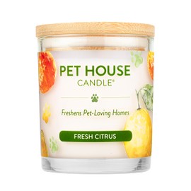 One Fur All One Fur All - 100% Natural Soy Wax, 20 Fragrances - Odor Eliminator, Appx 60 Hrs Burn Time, Non-Toxic, Reusable Glass Jar Scented Candles C Pet House Candle, Fresh Citrus