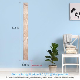 JMGO Kids Growth Chart for Wall Wooden Height Ruler Measurement Growth Chart for Baby Kid Room Nursery Wall Decor