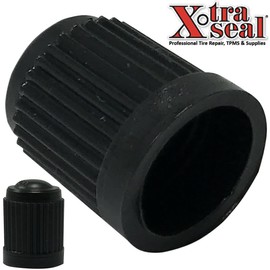 Sherco-Auto Black Plastic Tire Caps Air Valve Stem - Universal Car Bike Truck Wheel - 100 Pack