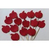 Red Apple Cupcake Toppers - Food Picks - Back to