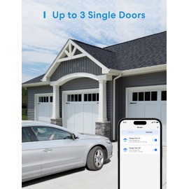 meross meross Smart Garagentor?ffner funktioniert mit Apple HomeKit, Externe Antenne und bis zu 3 einzelne Tren, APP-Steuerung, Kompatibel mit Siri und Alexa, Google Assistant, 2,4 GHz