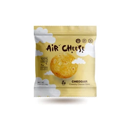 AIR CHEESE Low Carb Keto Friendly Protein Puffs | 7g Protein Per Serving | Crisp, Gluten Free Snack Pack | Real Cheese, No Artificial Flavors (Cheddar, 12 Small Bags)
