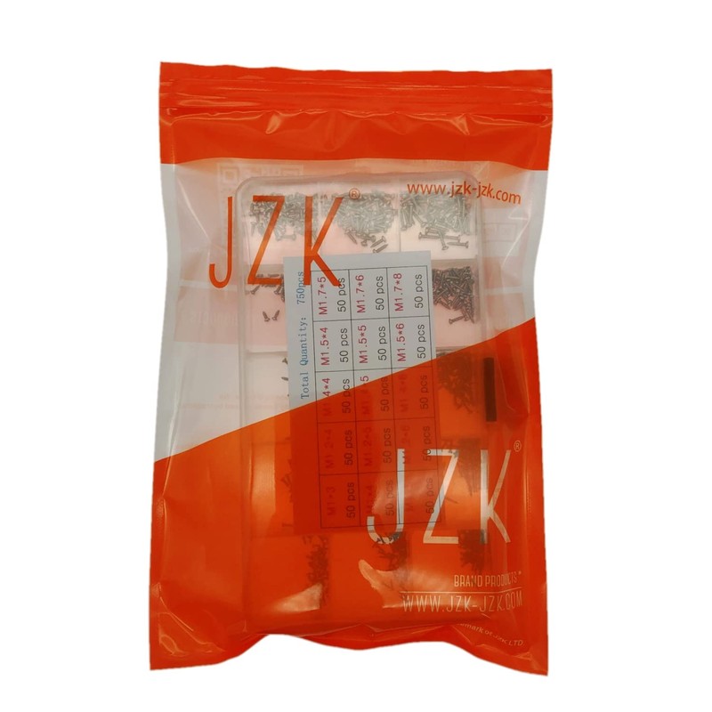 JZK 750pcs Flat Head Self Tapping Screws Assortment Set with