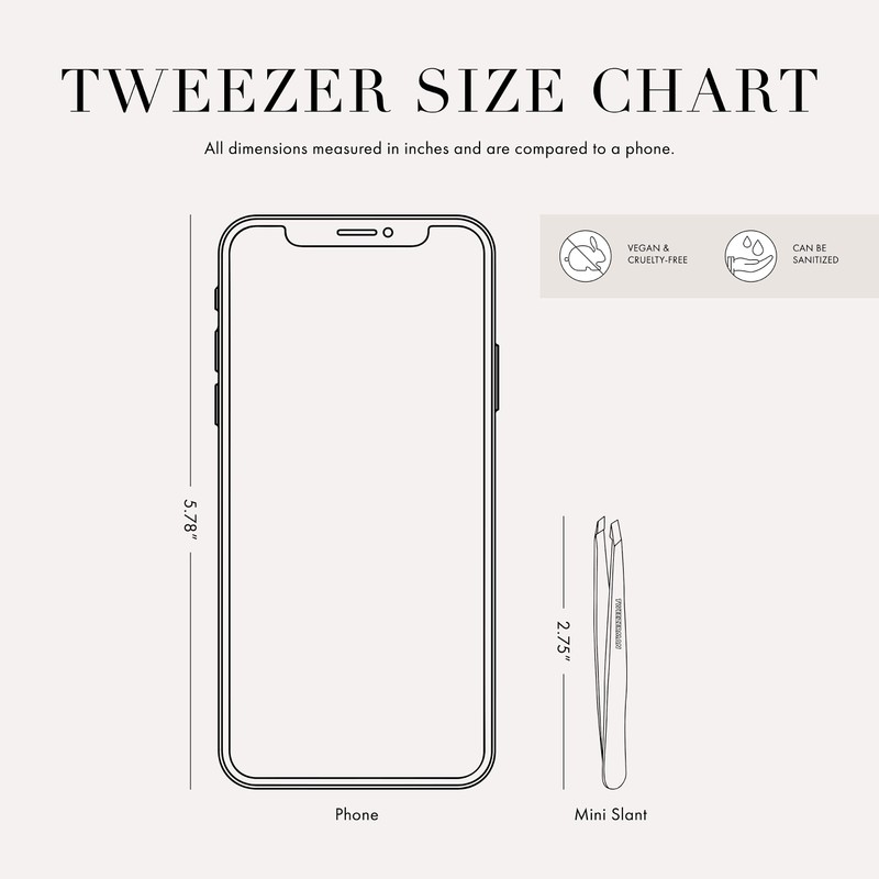 TWEEZERMAN 1252-RSGR Mini Version Tweezers with Hand-Finished Slanted Tip for