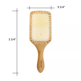 Elegant Nylon Ball-Tipped Bamboo Paddle Brush with Cushion