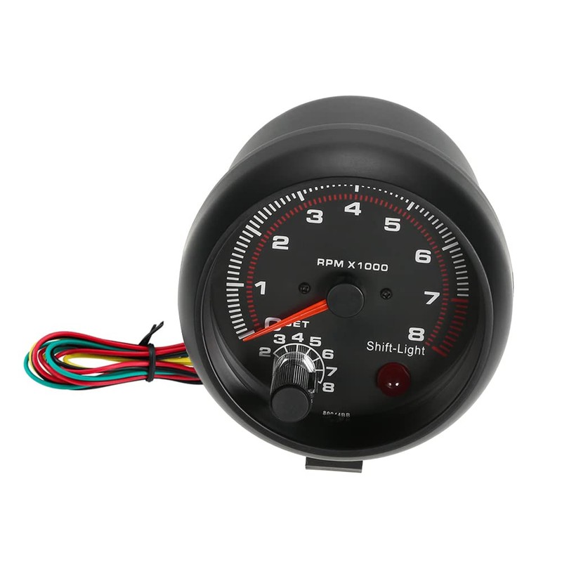 Domary 3.75 ''Automobile Refitted Instrument Black White Light Tachometer 0-8000