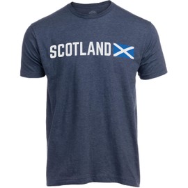 Ann Arbor T-shirt Co. Scotland | Tee Shirt | Scottish Celtic Pride Scots Gaelic T-Shirt for Men Women - (Adult,L) Navy Blue