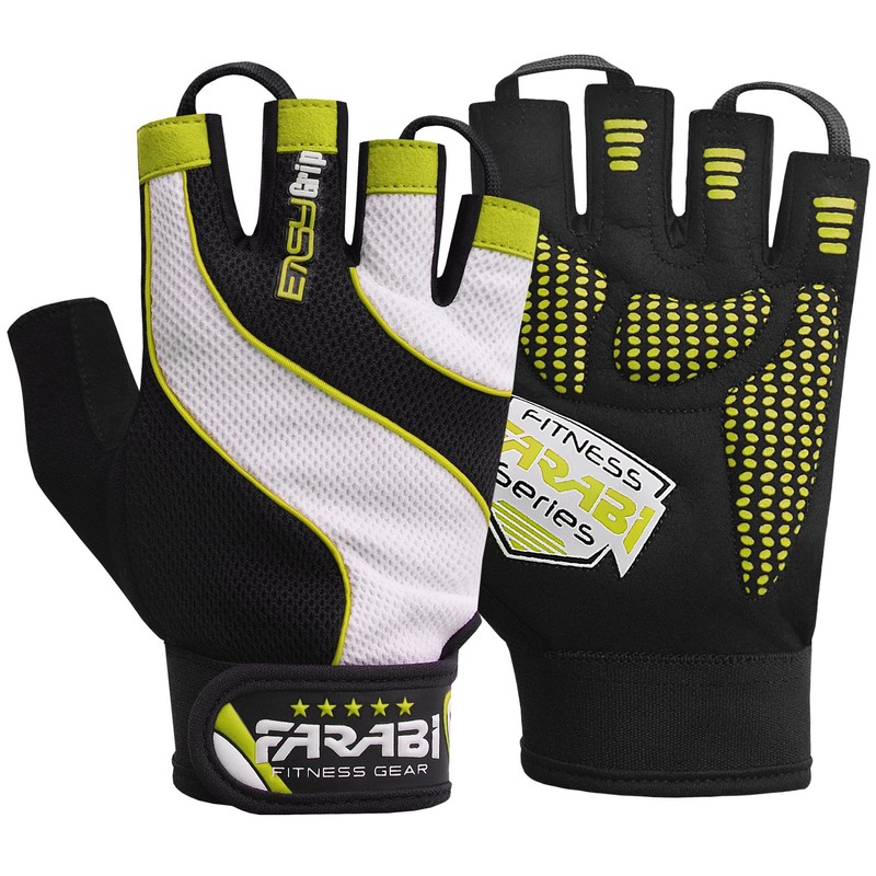 Farabi Weight Lifting Fitness Gym Gloves Powerlifting Training Pair (Green,