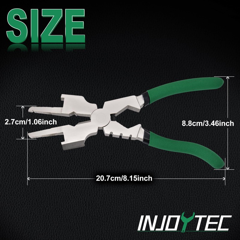 INJOYTEC 8-Inch MIG Welding Pliers Nozzle Cleaner Rounded Hammer Face