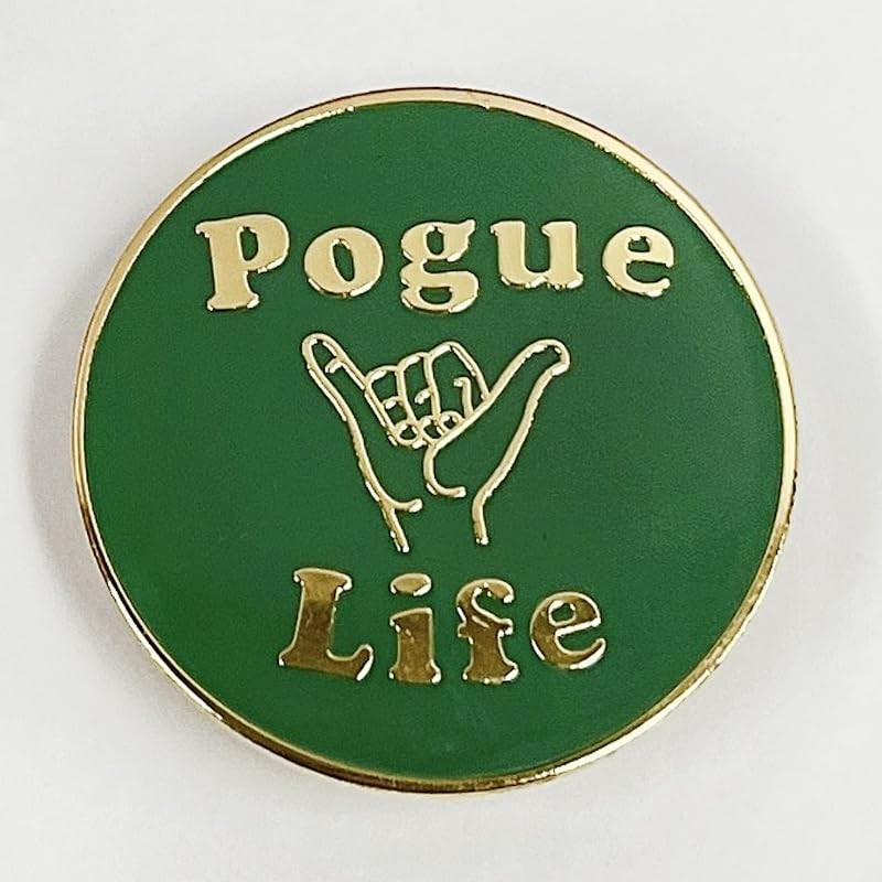 pogue Life Green Enamel Pin Badge Brooch