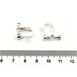 Earring Parts, White Silver, 20 Pieces (Round Type), Accessory Parts, Metal Allergy, Nickel-Free, Metal Fittings, Comes with Cans, Screw Springs, Materials, Earring Hardware, Handmade Material,