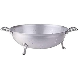 Pentole Agnelli Seiher mit 3 Füßen, aus BLTF-Aluminium, mit 2 Griffen aus Edelstahl, 24 cm, Silber