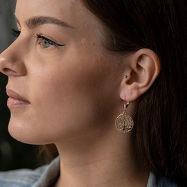 MATERIA by Matthias Wagner Tree of Life Earrings 925 Silver Hanging for Women in 2 Colours, Silver