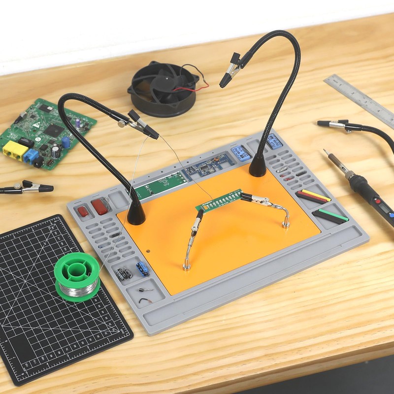 NOEVSBIG Magnetic Helping Hands Soldering Station with Large Base, Heat-Resistant