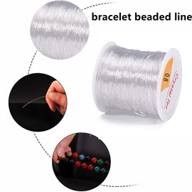 328ft 0.8mm Clear Bead Cord Crystal Elastic Stretchy Bracelet String for Jewelry Making Necklace Bracelet Beading Thread Fish Shred