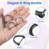 16Pcs D-Rings Screw-in Shackle Set, Horseshoe U Shape Metal Rings