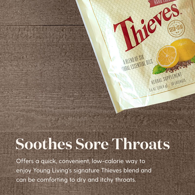 Young Living Thieves Hard Lozenges, 30 ct | Sugar-Free Relief
