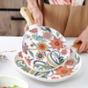 LUCCK Ceramic Serving Plates With Handle 8.2 Inch Unique Oval