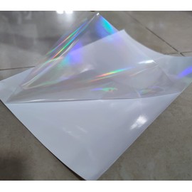 25 Sheets A4 Size Clear Holographic Cold Laminate Sheet Premium Overlay Laminating Self-Adhesive Sheets