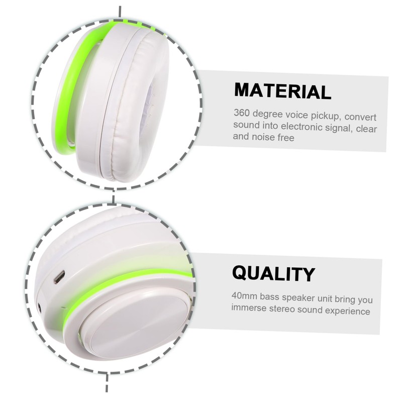 LABRIMP Over Ear Wireless Headset with Noise Cancelling Foldable Design