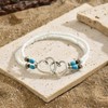 Shell Beaded Ankle Bracelet for Women, Double Layered Hollow Heart