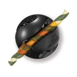 Zeus Chewchasers Ball Shaped Dog Toy, Treat Dispensing Toy, Black, 12.5 cm