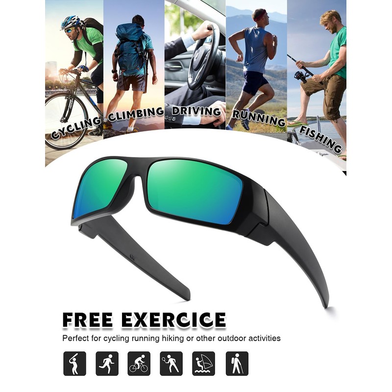 TIANYESY Polarized Sunglasses Men Womens Trendy Retro Rectangular Wrap- Ideal