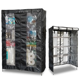 Hadisi Waterproof Shelf Cover,Heavy Duty Dustproof Storage Wire Shelving Unit Cover,Display Rack Cover with Zipper and Perspective Window(Black,Fits 36" W x 14" D x 72" H Shelf).