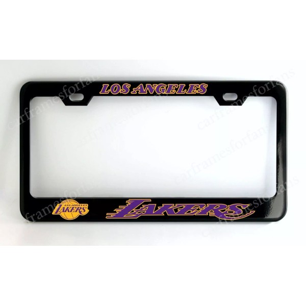 none Los Angeles Lakers Black License Plate Frame Color Logo