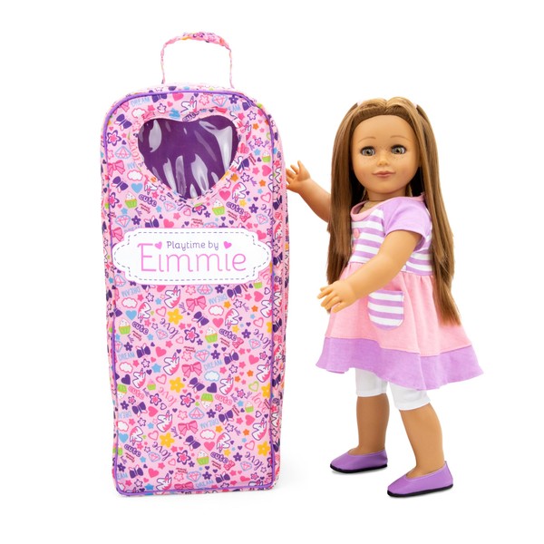 Playtime by Eimmie 18 Inch Allie Doll with Carrying Case, Doll Accessories, Doll Pajamas, Doll Slippers, Doll Clothes, 18-Inch Doll