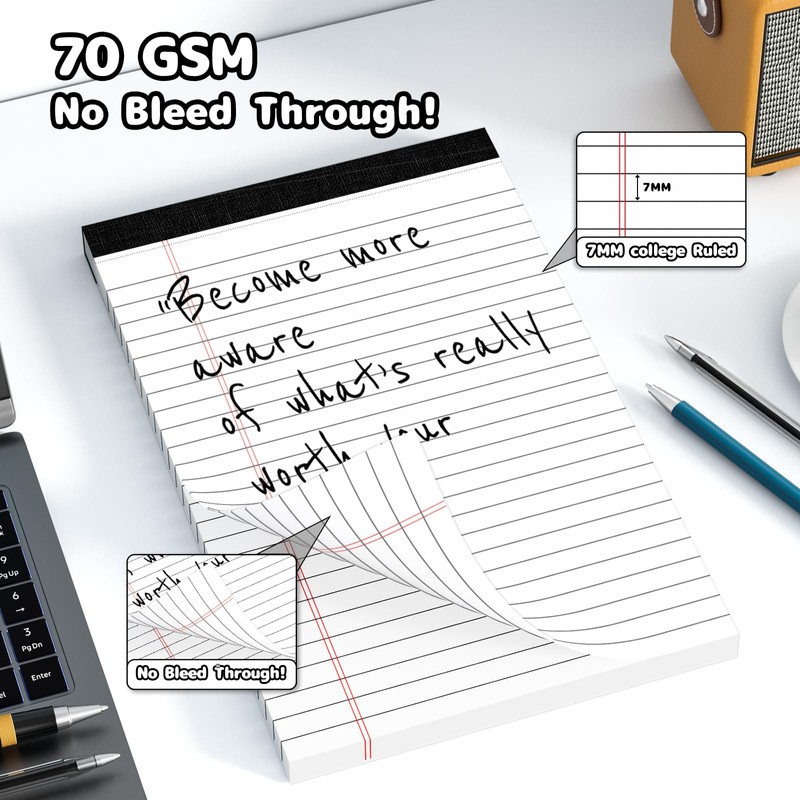 8pcs Legal Pads 5x8 White Note Pads Small Notepads College